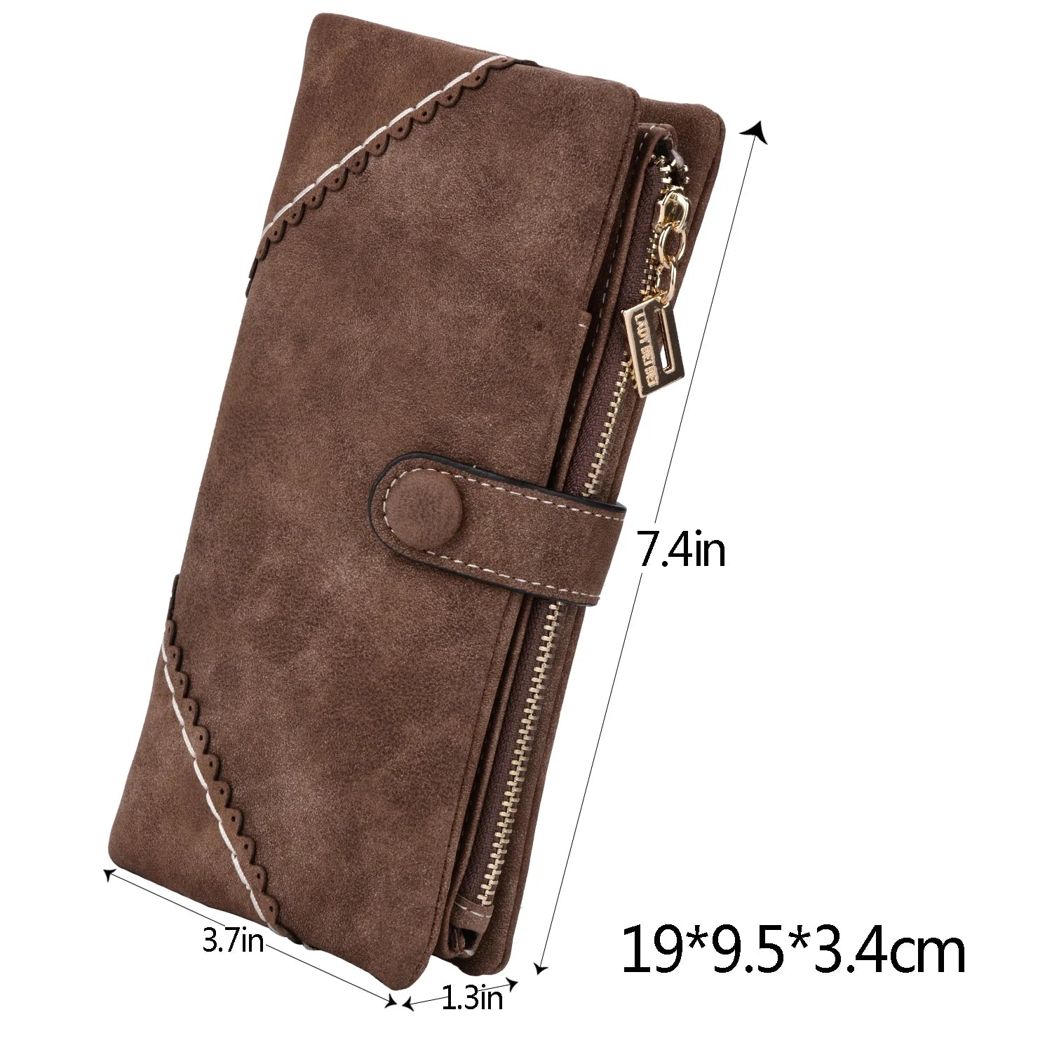 Women Wallet,  Multiple Slots Faux Leather Credit Card Long Wallet for Women Ladies Girls(Coffee)