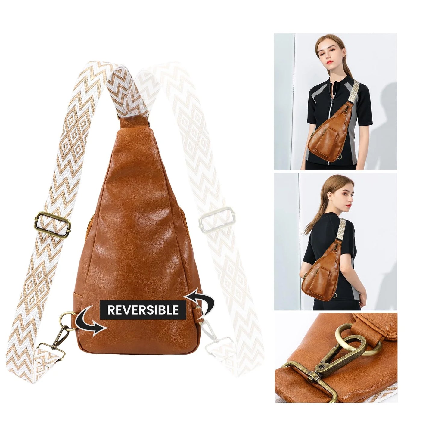 Leather Purse for Women Leather Crossbody Bag Fanny Packs Chest