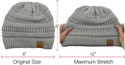 Mens Womens Beanie Hat for Winter Thick Knit Slouchy Hats for Men Women Ski Cap Beige Mix Colors