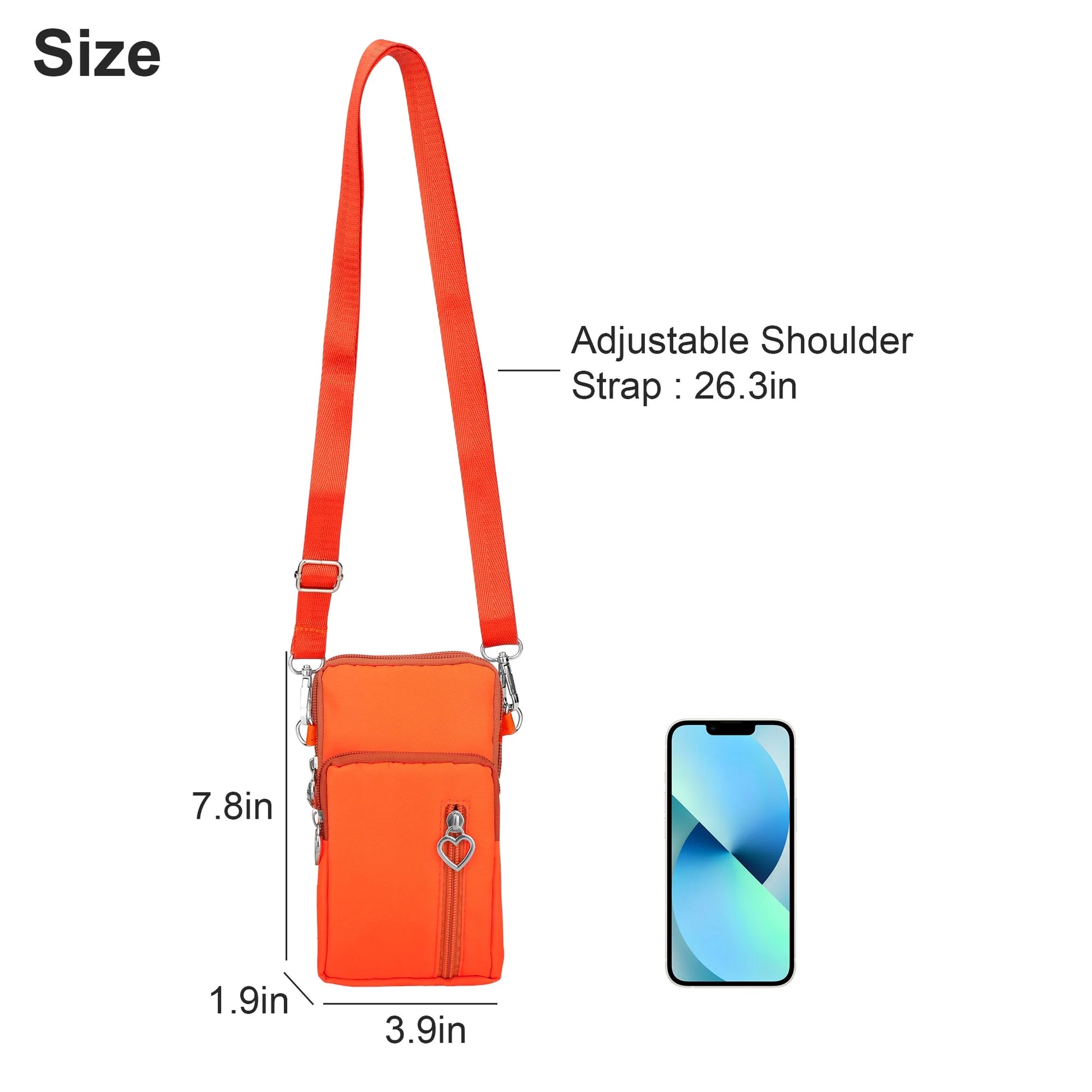 Small Crossbody Cell Phone Purse for Women, Waterproof Nylon Zipper Shoulder Bag for Travel