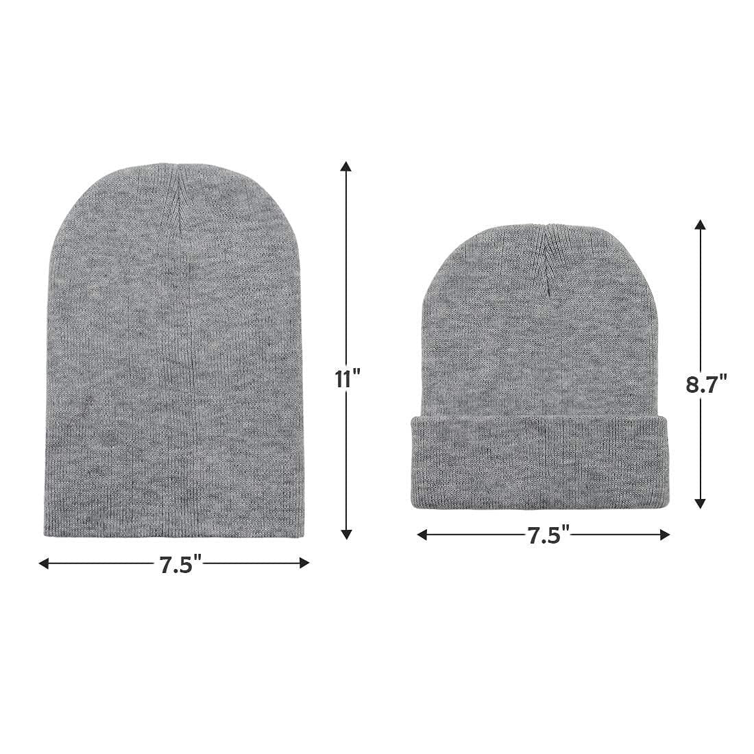 Black Beanie Hats for Men Women Soft Warm Winter Hat Cuffed Plain Knit Skull Cap