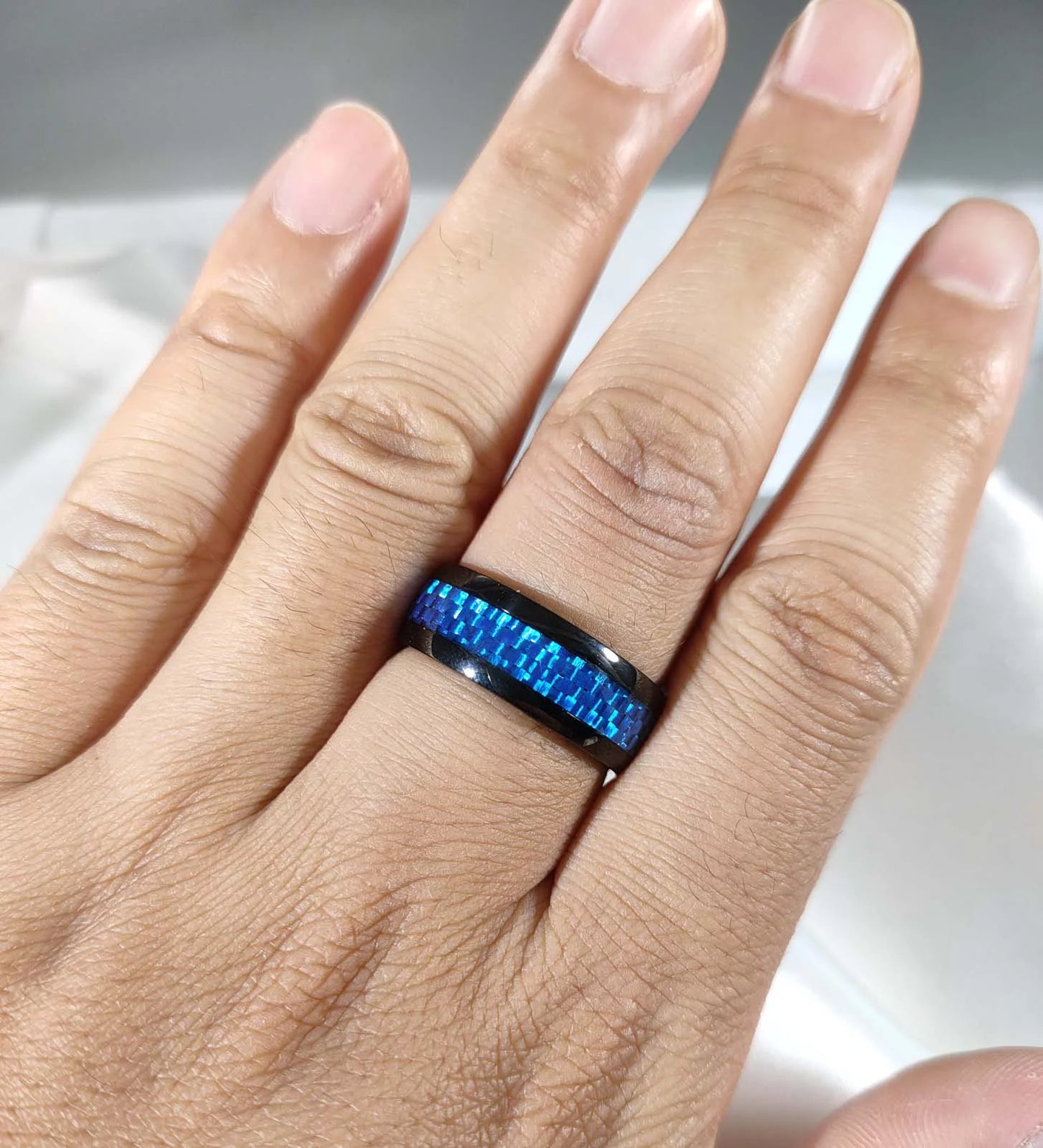 Couple Rings Matching Rings 1CT Blue CZ Women'S Wedding Ring Wedding Band