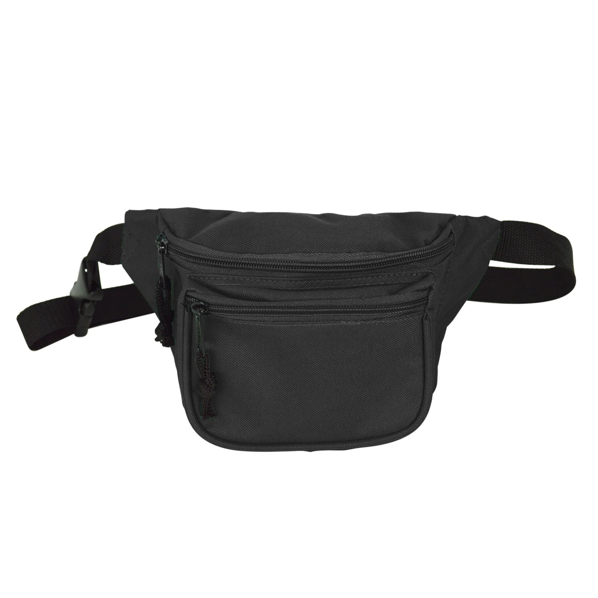 Fanny Pack W/ 3 Pockets Traveling Belt Pouch Waist Wallet Concealer Black