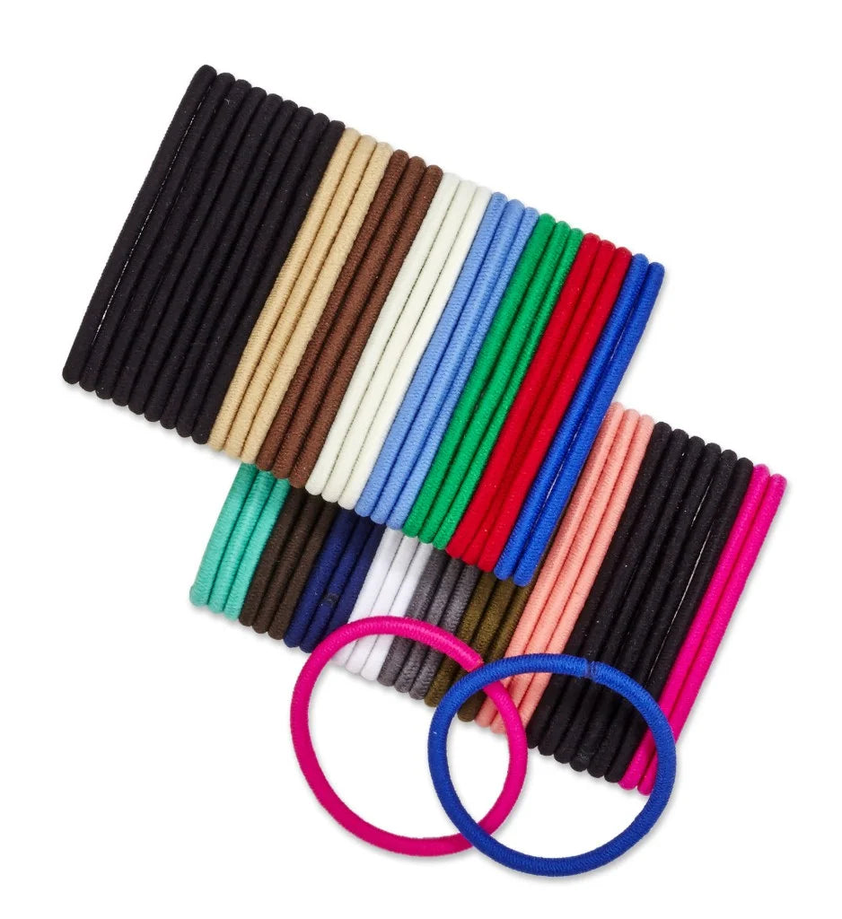 Value Pack Multi-Color Ponytail Holder Hair Ties, Multi-Color, 60 Ct