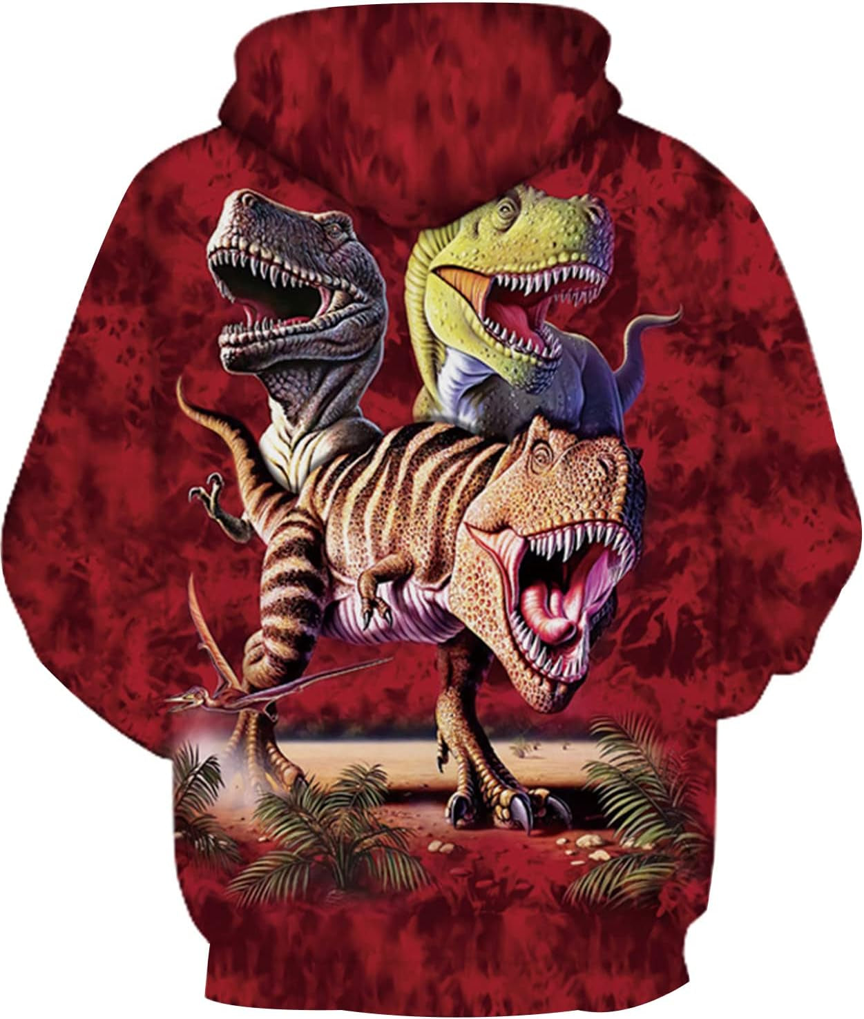 Kids Hoodies for Boys Girls 3D Dinosaur Hooded Sweatshirts Youth Pullover with Pocket