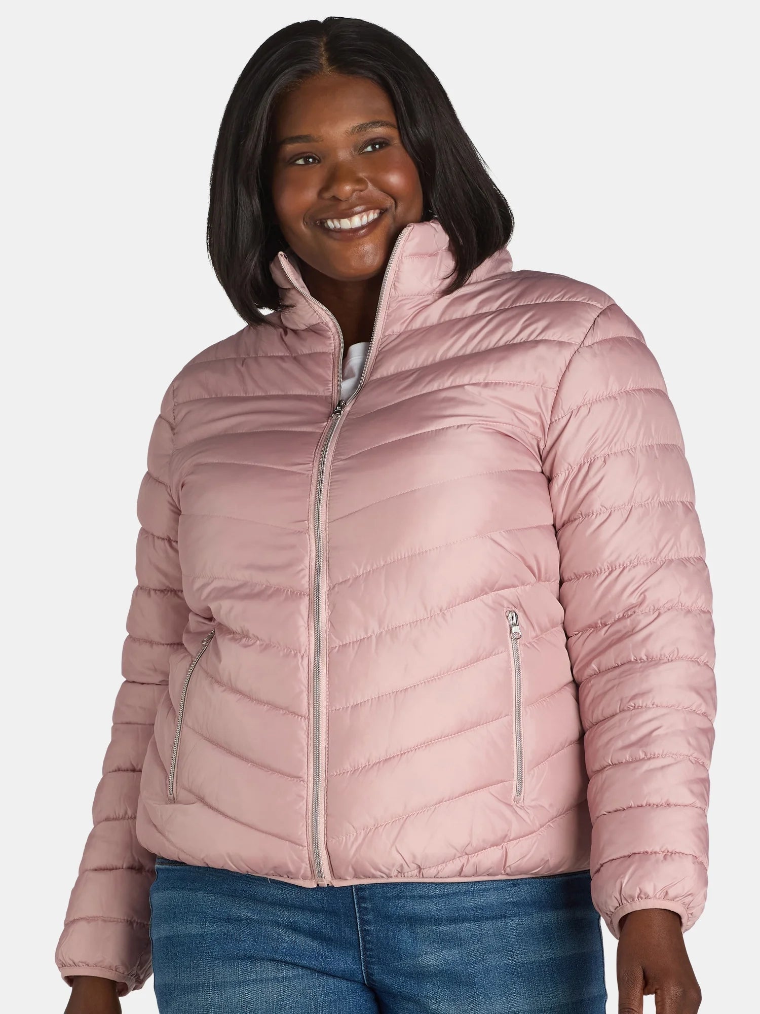 Women'S and Women’S plus Packable Puffer Jacket, Midweight, Sizes S-3X