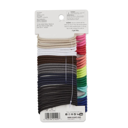 Value Pack Multi-Color Ponytail Holder Hair Ties, Multi-Color, 60 Ct